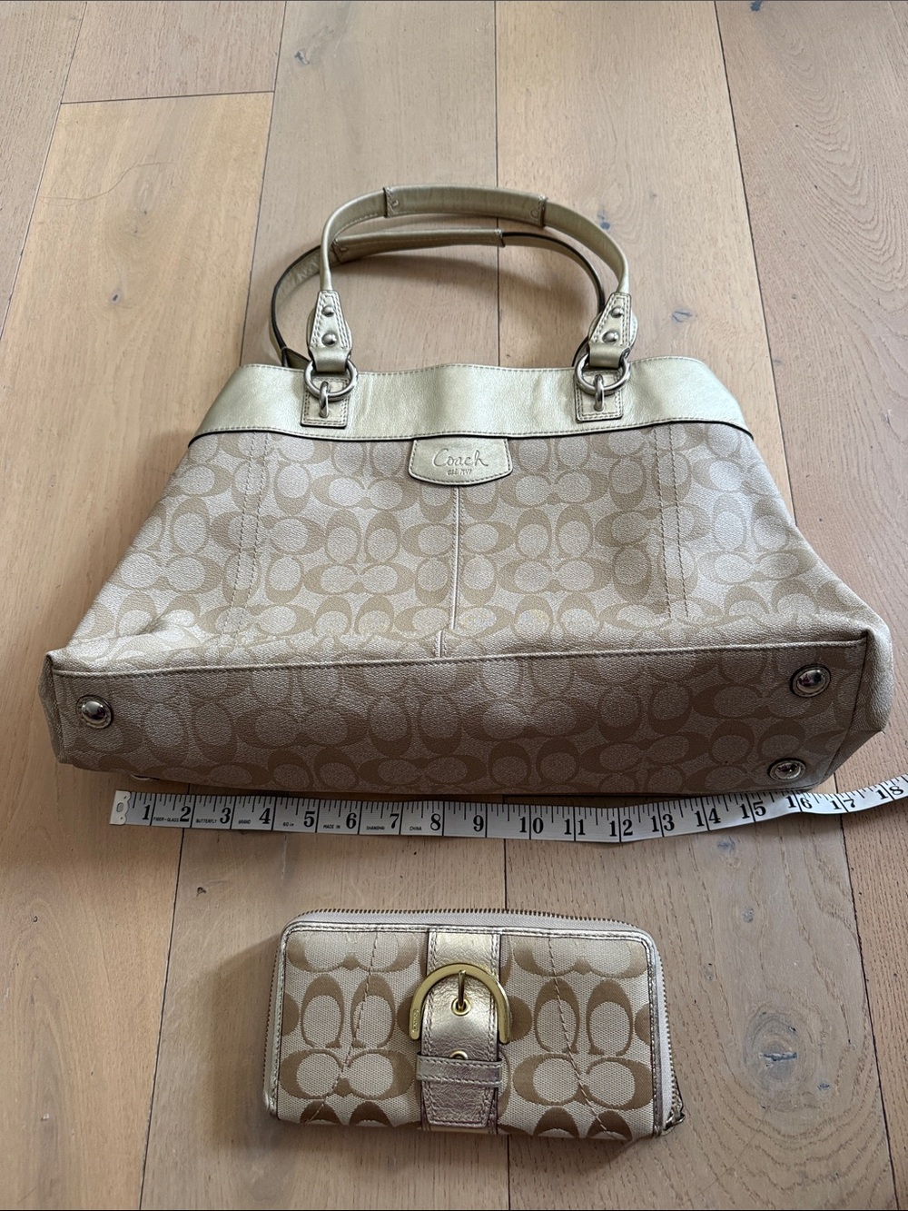 Coach Signature Canvas bag and wallet